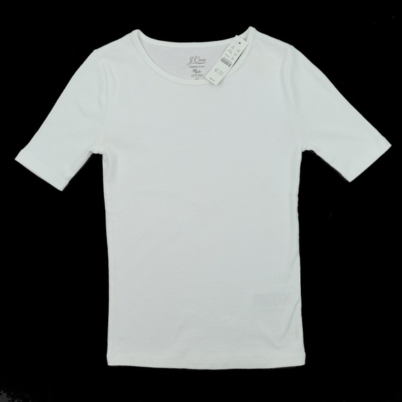 New JCREW Sz XXS Slim Perfect-fit T-Shirt in White $36 BF355 - Picture 2 of 4